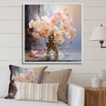 thumbnail image 1 of Designart "Peach Orchids love expression I" Floral Floater Framed Wall Art Print, 1 of 7