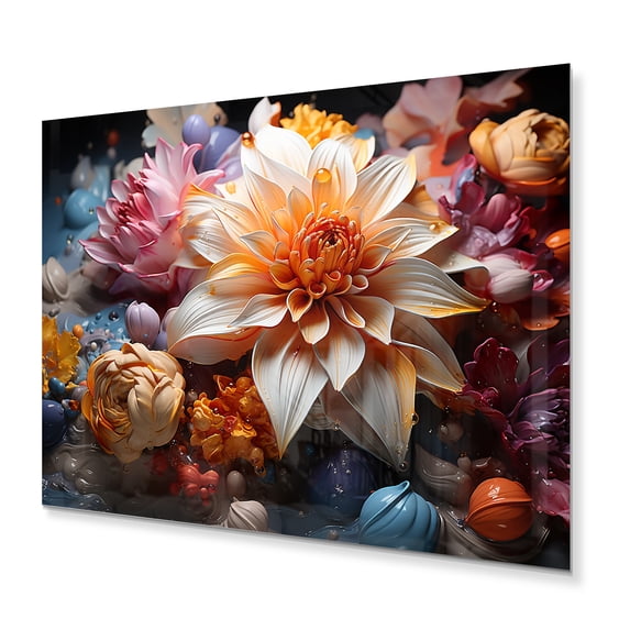 Designart "Peach Pink modern Still Lifes" Abstract Still Lifes Metal Wall Art