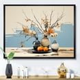 thumbnail image 1 of Designart "Peach Pottery modern Still Lifes" Abstract Still Lifes Floater Framed Canvas Print, 1 of 7