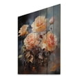 thumbnail image 1 of Designart "Peach Roses love expression I" Floral Print on Natural Pine Wood, 1 of 5