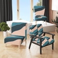thumbnail image 1 of Designart "Peach and Blue Striped Pattern" Upholstered Patterned Accent Chair and Arm Chair, 1 of 5