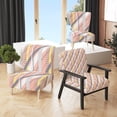 thumbnail image 1 of Designart "Peach and Silver Striped Pattern" Upholstered Patterned Accent Chair and Arm Chair, 1 of 5