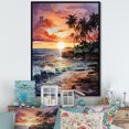 thumbnail image 1 of Designart "Peach violet Mexico Cancun Sunsets" Nautical & Beach Floater Framed Wall Decor, 1 of 7