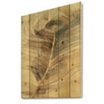 thumbnail image 1 of Designart 'Peacock Feather Natural elements' Traditional Print on Natural Pine Wood, 1 of 3