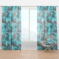 thumbnail image 1 of Designart 'Peacocks and Snowflakes With Winter Pattern' Modern & Contemporary Curtain Panel, 1 of 4