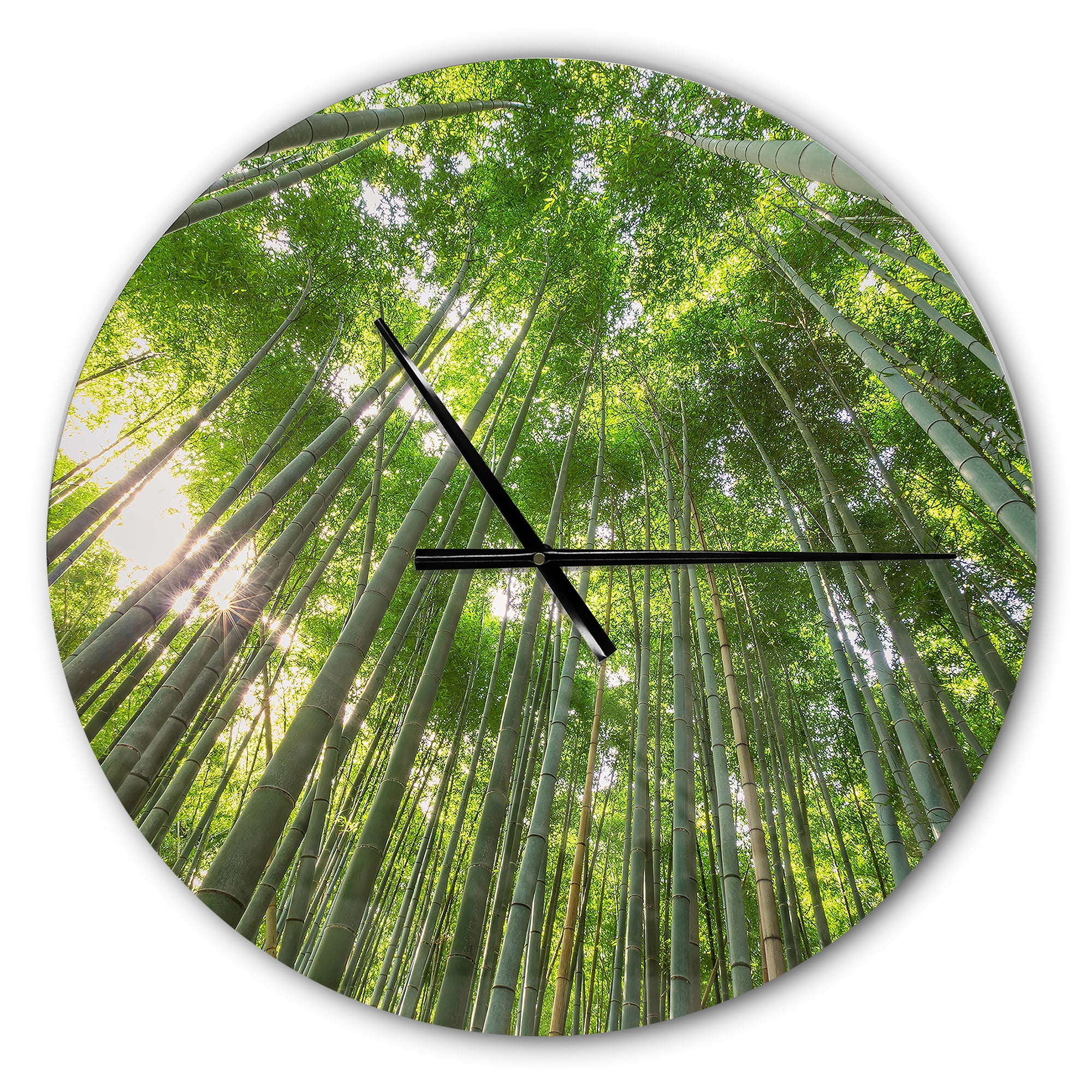 Designart 'Peaks of Bamboo in Kyoto Forest ' Modern Wall Clock