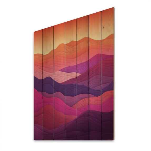 Designart "Peaks of Majesty I" Landscapes Print on Natural Pine Wood