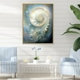 thumbnail image 1 of Designart "Pearl Passage In Blue And White Nautilus" Nautilus Floater Framed Wall Art Prints, 1 of 5
