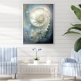 thumbnail image 1 of Designart "Pearl Passage In Blue And White Nautilus" Nautilus Floater Framed Wall Art Prints, 1 of 5