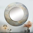 thumbnail image 1 of Designart "Pearl Passage In Blue And White Nautilus" Nautilus Rund Mirror For Wall Decor - Large White Round Print Mirror - Round Modern Mirror - Wall Mounted Round Large Mirror - 36" x 36", 1 of 1