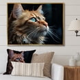 thumbnail image 1 of Designart "Pensive Chartreux Cat Gaze" Animals Cat Floater Framed Wall Decor, 1 of 5