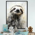 thumbnail image 1 of Designart "Pensive Tree Dweller II" Sloth Floater Framed Wall Art Living Room, 1 of 5