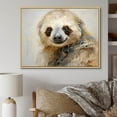 thumbnail image 1 of Designart "Pensive Tree Dweller" Sloth Floater Framed Canvas Art Print, 1 of 5
