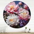 thumbnail image 1 of Designart "Peonies In Asian Painting II" Asian Oversized Wall Clock, 1 of 5