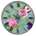 thumbnail image 1 of Designart 'Peonies and Paisley' Cabin Wall Clock, 1 of 4