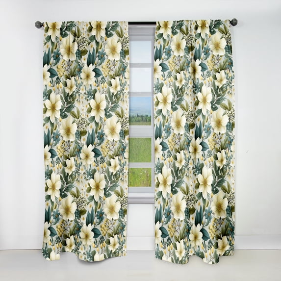 Designart "Peony Paradise I" Floral Blackout Curtain Panels