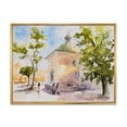 thumbnail image 1 of Designart 'People At Rustic Church In The Village' Country Framed Canvas Wall Art Print, 1 of 5