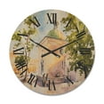 thumbnail image 1 of Designart 'People At Rustic Church In The Village' Country Wood Wall Clock, 1 of 5