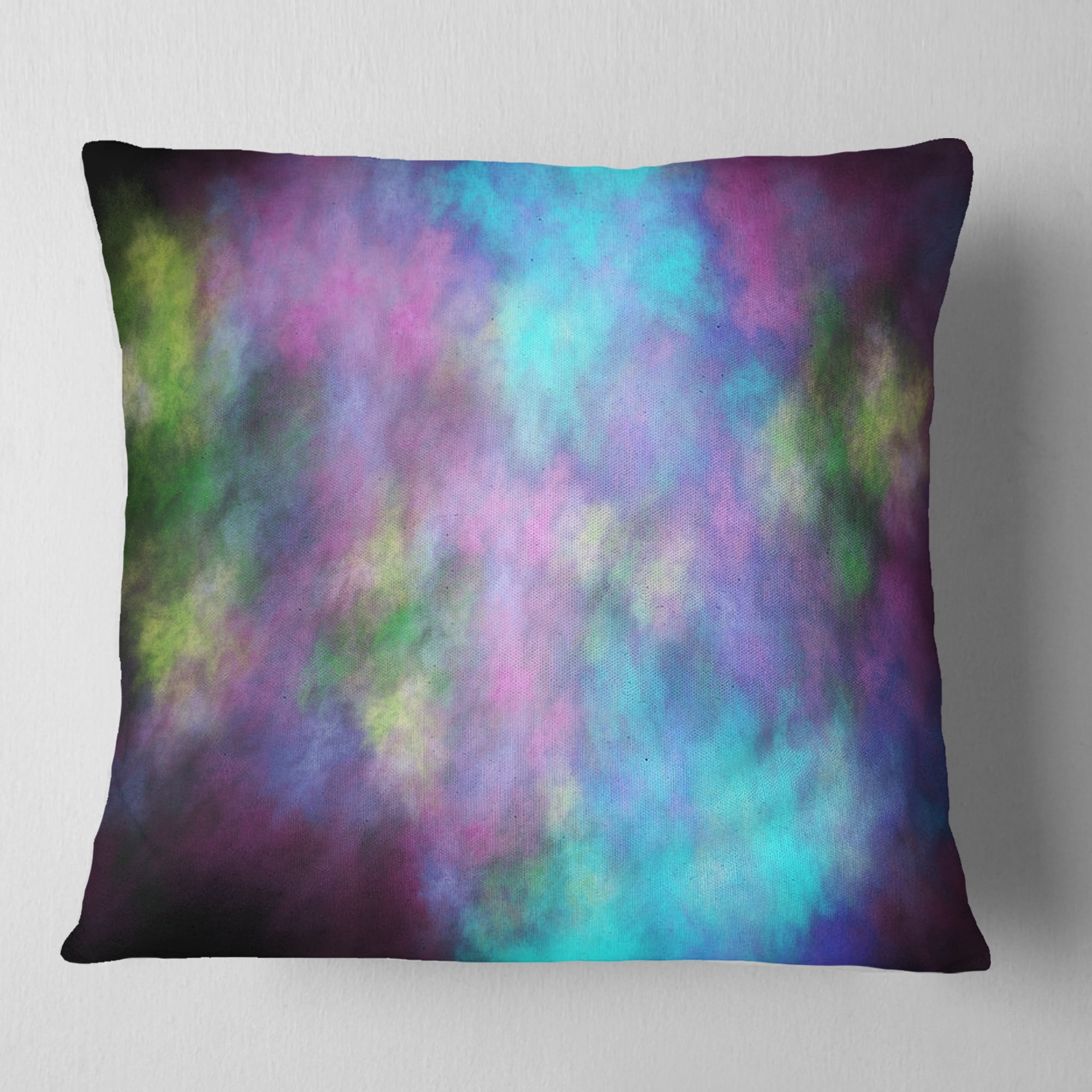 Designart Perfect Blue Purple Starry Sky - Abstract Throw Pillow - 16x16