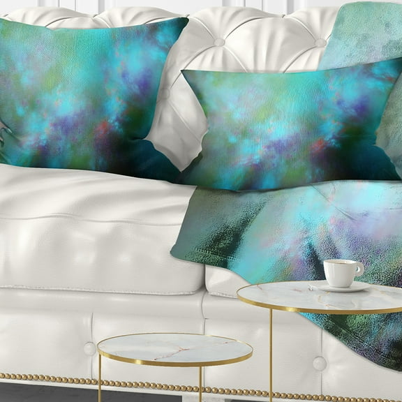 Designart Perfect Blue Starry Sky - Abstract Throw Pillow - 12x20