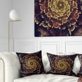 thumbnail image 1 of Designart Perfect Fractal Flower in Brown and Gold - Floral Throw Pillow - 16x16, 1 of 5