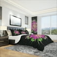 thumbnail image 1 of Designart 'Perfect Fractal Flower in Purple & Green' Modern & Contemporary Duvet Cover Set, 1 of 4