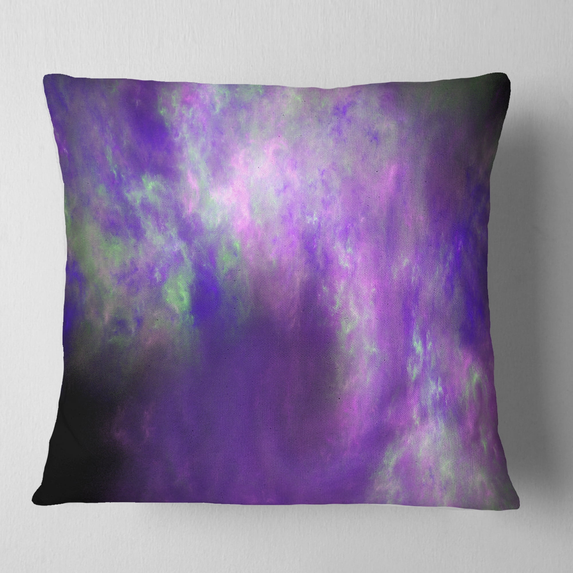 Designart Perfect Light Purple Starry Sky - Abstract Throw Pillow - 16x16