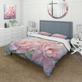 thumbnail image 1 of Designart "Perfect Pink Peony II" Floral Bedding Covert Set - Traditional Pink Bed Set With 2 Shams, 1 of 6