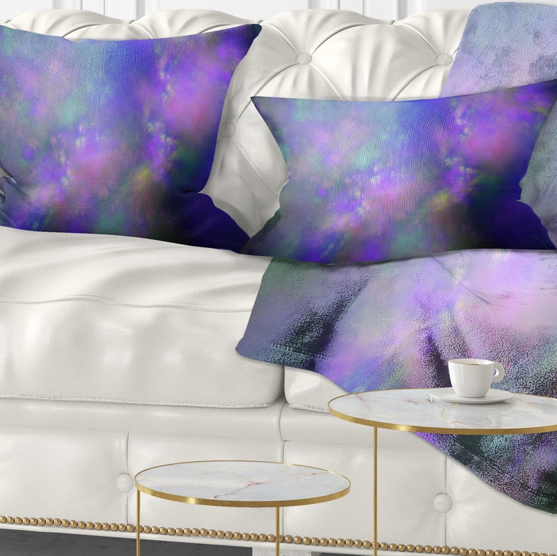 Designart Perfect Purple Starry Sky - Abstract Throw Pillow - 12x20
