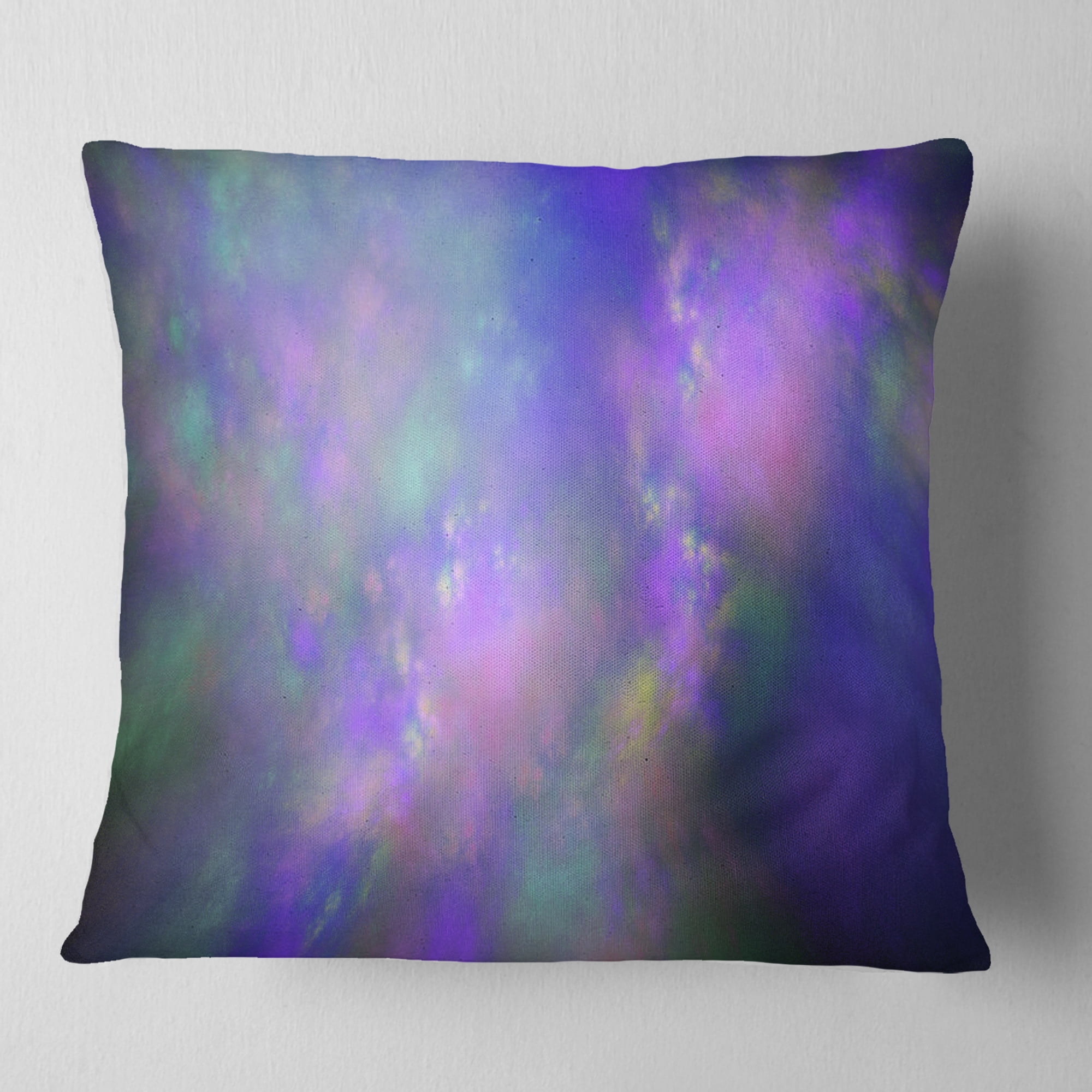 Designart Perfect Purple Starry Sky - Abstract Throw Pillow - 18x18