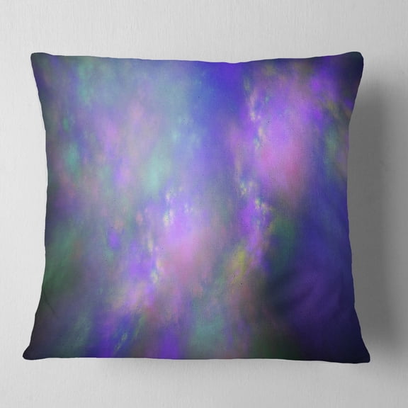 Designart Perfect Purple Starry Sky - Abstract Throw Pillow - 18x18