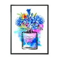 thumbnail image 1 of Designart 'Perfume Chanel Five With Blue Flowers' French Country Framed Canvas Wall Art Print, 1 of 5