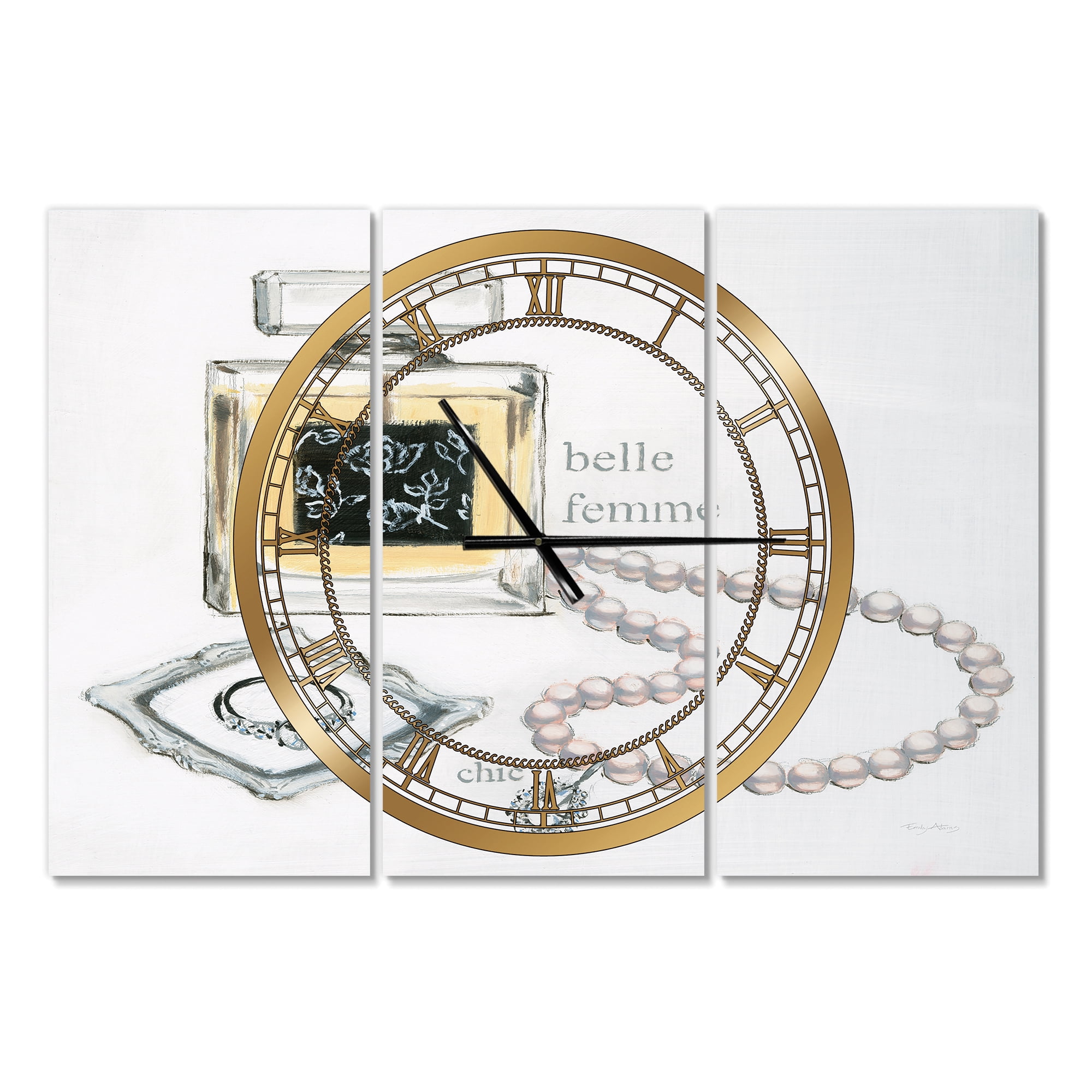 Designart 'Perfume Glam Bathroom I' Traditional Wall Clock
