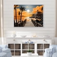 thumbnail image 1 of Designart "Perspective Papercut Beach Pier III" Nautical & Beach Floater Framed Wall Decor, 1 of 7