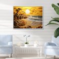 thumbnail image 1 of Designart "Perspective Papercut Beach Pier IV" Nautical & Beach Floater Framed Canvas Print, 1 of 7