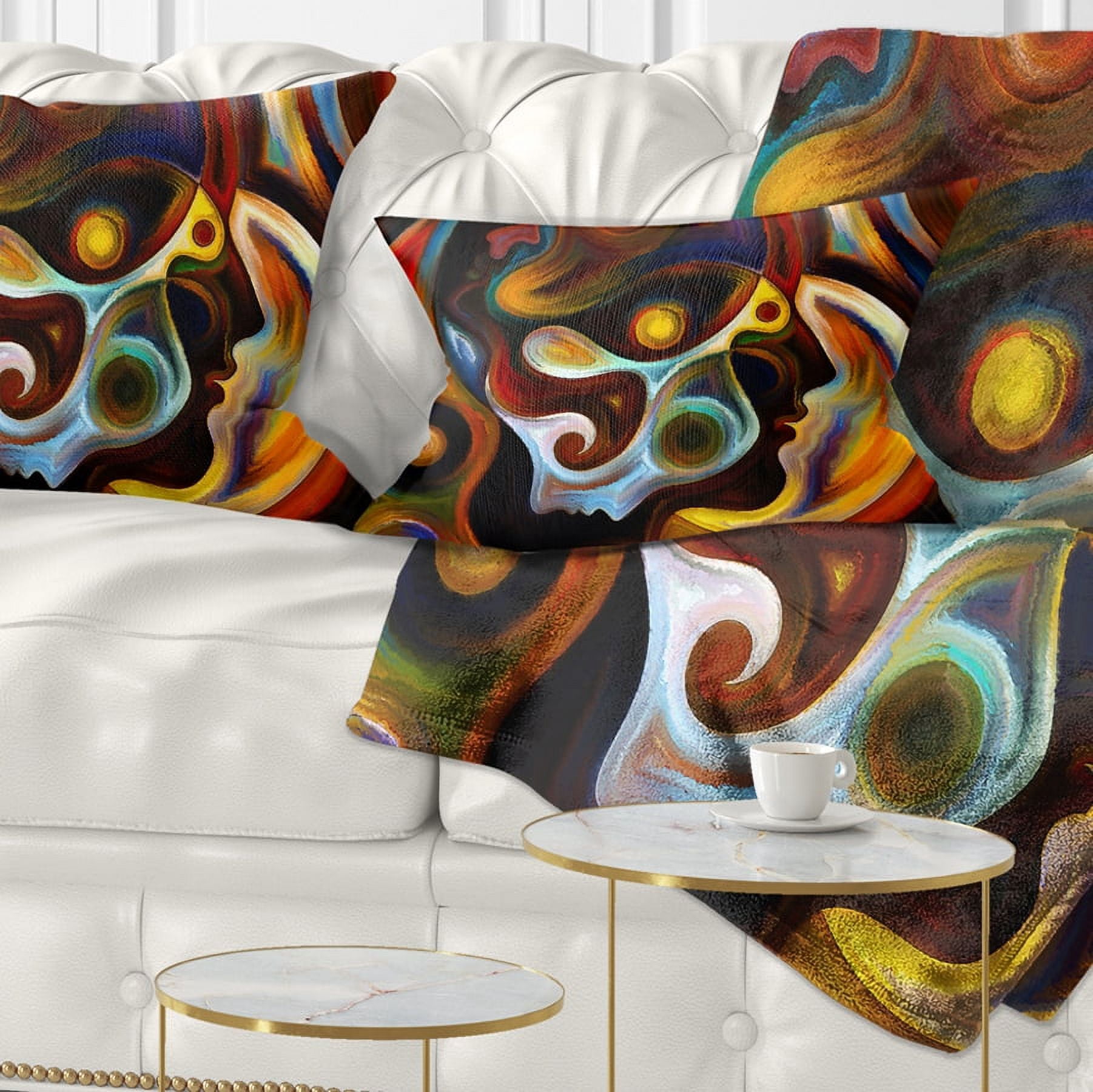 Designart Perspectives of Inner Paint - Abstract Throw Pillow - 12x20