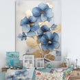 thumbnail image 1 of Designart "Petals Of Elegant Gold And Blue Pansies III" Pansies Canvas Art Print, 1 of 7