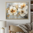 thumbnail image 1 of Designart "Petals Of Elegant White And Grey Pansies" Pansies Floater Framed Canvas Prints, 1 of 5
