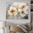 thumbnail image 1 of Designart "Petals Of Elegant White And Grey Pansies" Pansies Floater Framed Canvas Prints, 1 of 5