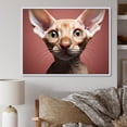 thumbnail image 1 of Designart "Peterbald Playfulness Cat Portrait" Animals Cat Floater Framed Wall Decor, 1 of 5