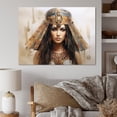 thumbnail image 1 of Designart "Pharaoh's Beauty Gold and Blue Egyptian Woman II" Landscapes Wall Art - Traditional Gold Egypt Bedroom Canvas Wall Art, 1 of 4