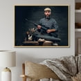 thumbnail image 1 of Designart "Photography Portrait Of A Hunter I" Hunting & Fishing Floater Framed Wall Art Living Room, 1 of 5