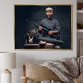 thumbnail image 1 of Designart "Photography Portrait Of A Hunter I" Hunting & Fishing Floater Framed Wall Art Living Room, 1 of 5