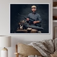 thumbnail image 1 of Designart "Photography Portrait Of A Hunter I" Hunting & Fishing Floater Framed Wall Art Living Room, 1 of 5