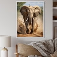 thumbnail image 1 of Designart "Photography of Racing African Elephants II" Animals Floater Framed Canvas Art Print, 1 of 7