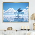 thumbnail image 1 of Designart "Piano Floating Above The Clouds" Music Floater Framed Wall Art Living Room, 1 of 5