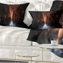 Designart Picturesque Autumn Forest - Forest Throw Pillow - 12x20