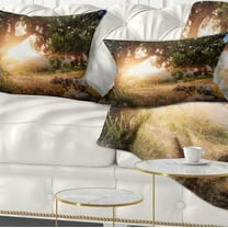 Designart Picturesque Foros Mountains - Abstract Throw Pillow - 12x20