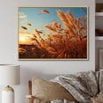 thumbnail image 1 of Designart "Picturesque Sunrise Over A Golden Grass Field" Wreath Floater Framed Wall Art Living Room, 1 of 5