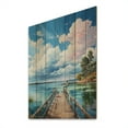 thumbnail image 1 of Designart "Pier And Dock Calm II" Nautical & Beach Print on Natural Pine Wood, 1 of 5
